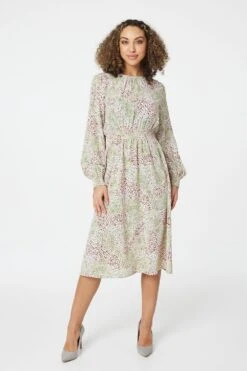 PrintedMidi Tea Dress
