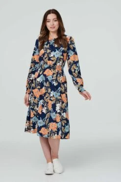 Floral Midi Tea Dress