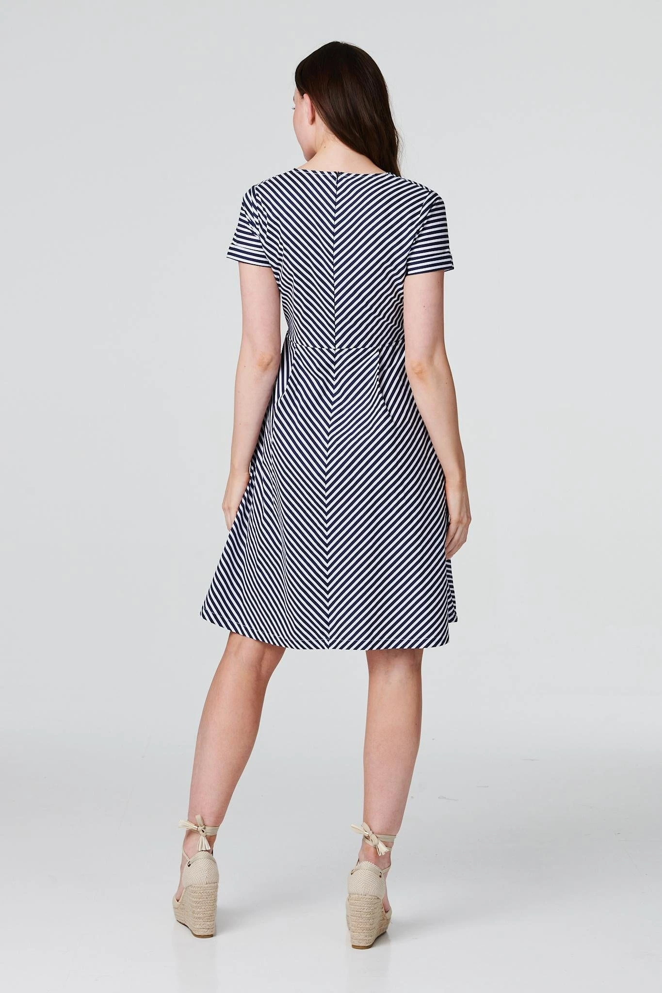 Striped Tie Front Skater Dress 5 Striped Tie Front Skater Dress - Image 3