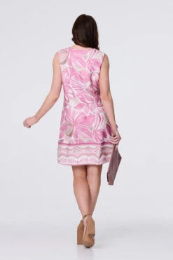 Floral V-Neck Knee Length Shift Dress 27 Floral V-Neck Knee Length Shift Dress -Hallmark Style D165875 PINK 6