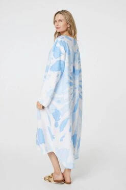 Tie Dye Long Sleeve Midi Tunic Dress -Hallmark Style D166097 LIGHTBLUE 5 75bb54f7 ef7f 441d bbcc c6eb96bd8df4