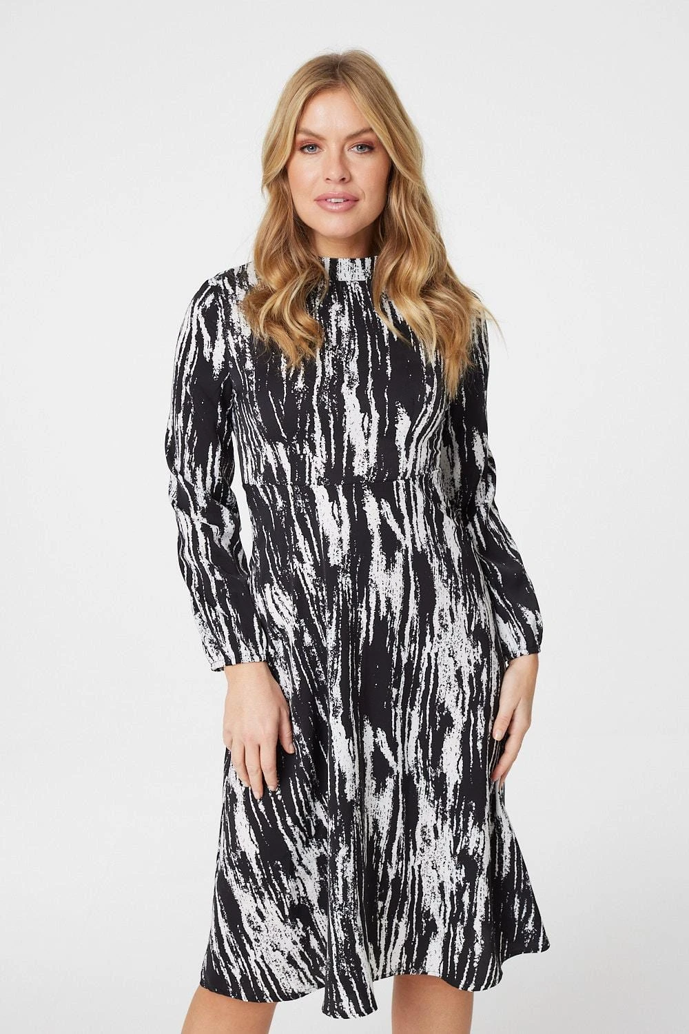 Printed High Neck Midi Dress 4 Printed High Neck Midi Dress - Image 2
