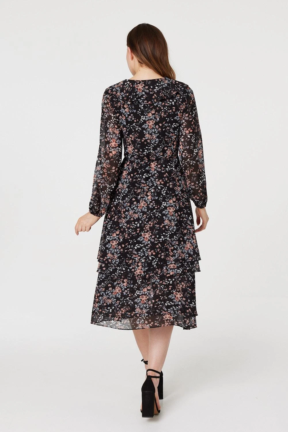 Floral High Low Wrap Midi Dress 5 Floral High Low Wrap Midi Dress - Image 3