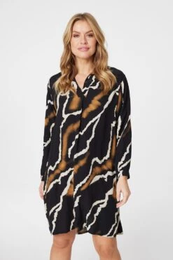 Tie Dye Long Sleeve Shirt Dress