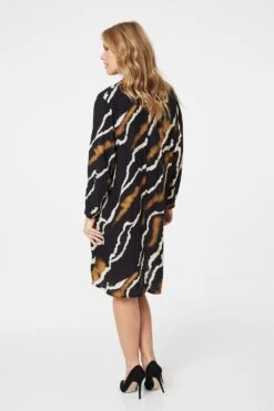 Tie Dye Long Sleeve Shirt Dress -Hallmark Style D166299 MULTI BLACK 6