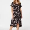 Floral High Low Midi Dress -Hallmark Style D166777 BLACK 1