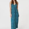 Printed Empire A-Line Maxi Dress -Hallmark Style D166889 GREEN 1