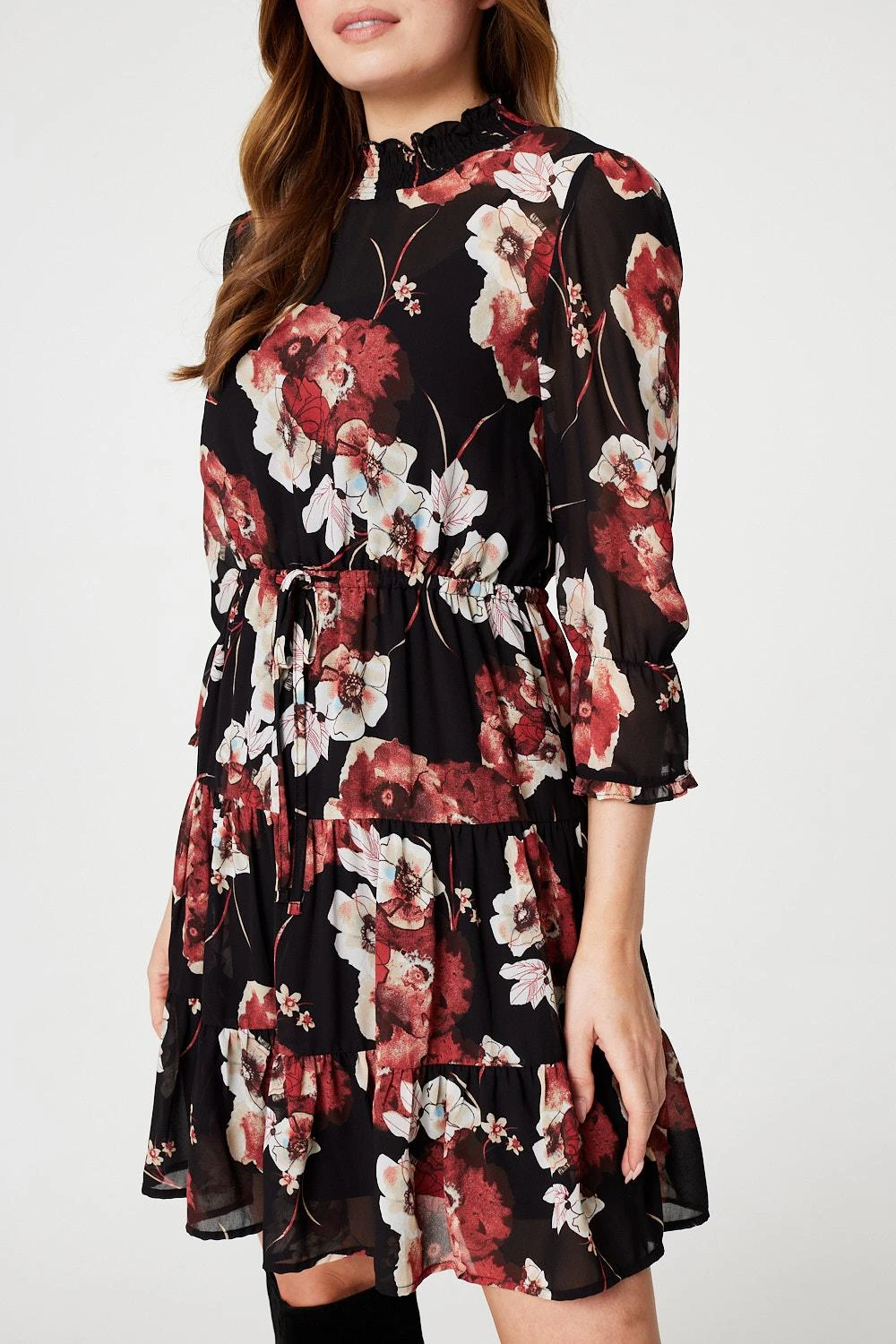 Floral High Neck Smock Dress 7 Floral High Neck Smock Dress - Image 5