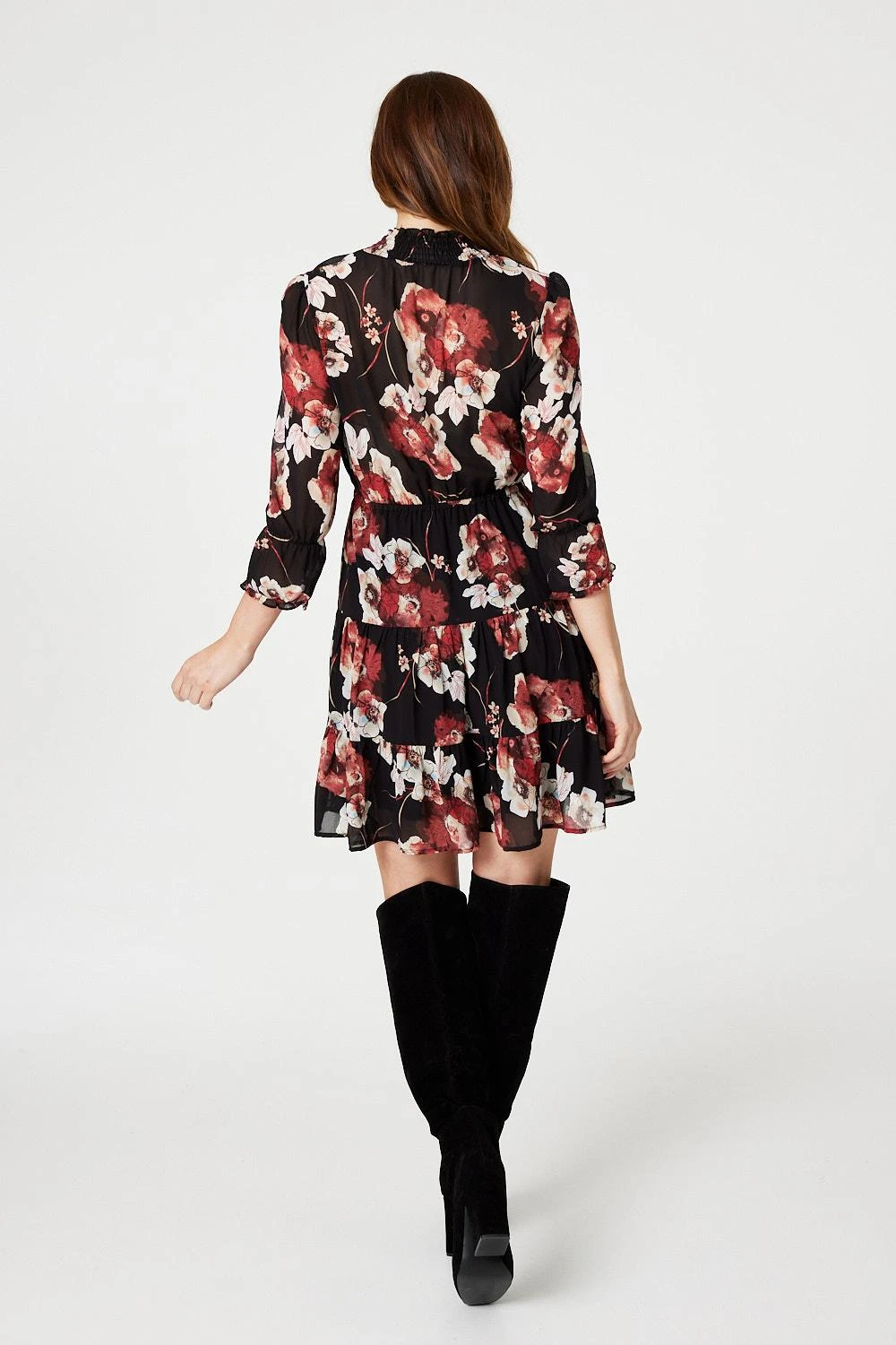Floral High Neck Smock Dress 5 Floral High Neck Smock Dress - Image 3