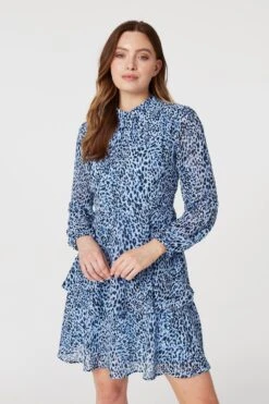Hallmark Style 9 Animal Print Layered Hem Dress