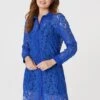 Lace Longline Shirt Dress -Hallmark Style D167210 COBALT BLUE 2