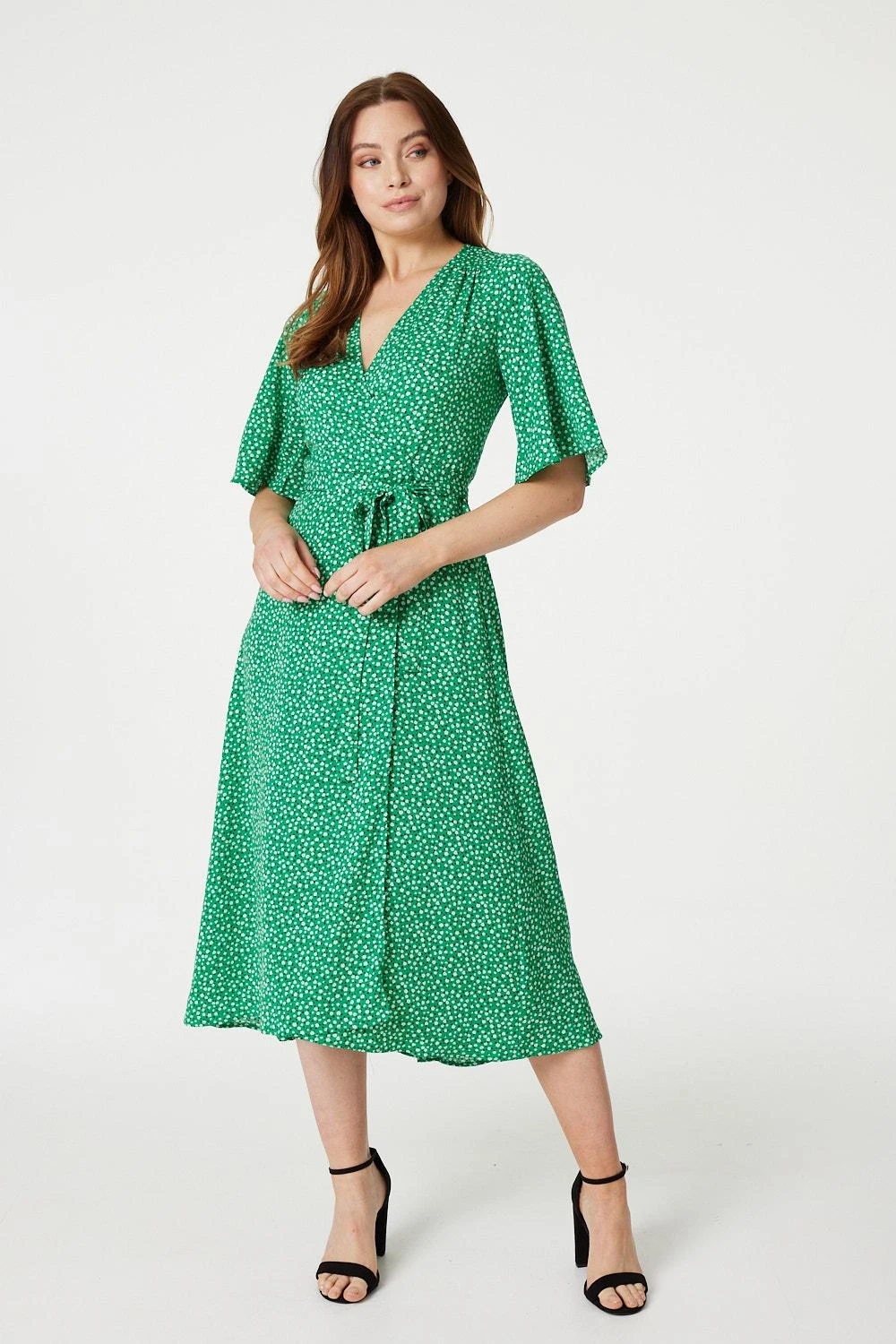Ditsy Floral Midi Wrap Tea Dress 3 Ditsy Floral Midi Wrap Tea Dress