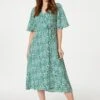Leopard Print Wrap Midi Dress 2 Leopard Print Wrap Midi Dress -Hallmark Style D167724 GREEN 1