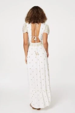 Sequin Cut-Out Back Maxi Dress -Hallmark Style D167752 OFF WHITE 7