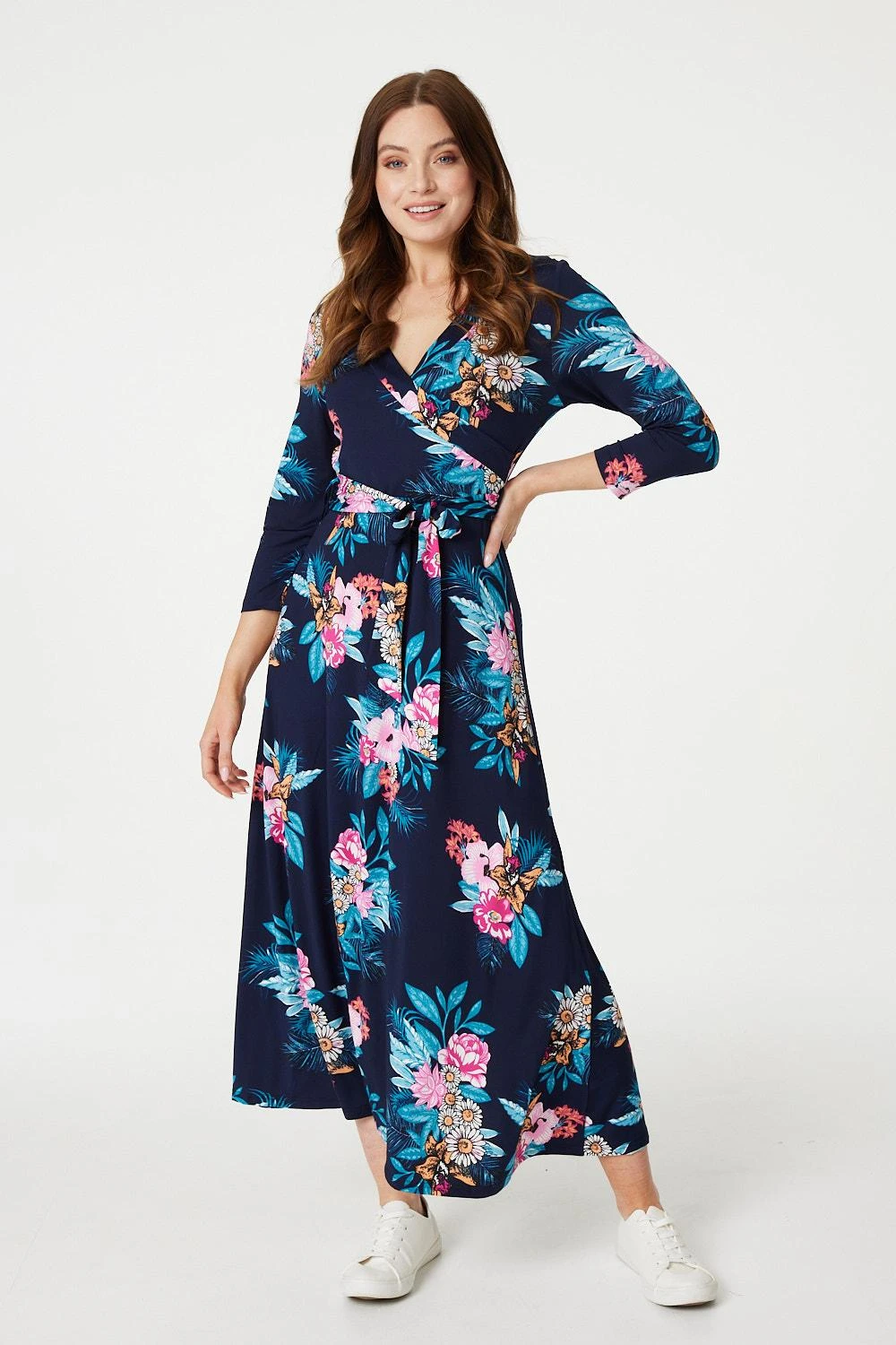 Floral Tie Waist Maxi Wrap Dress 3 Floral Tie Waist Maxi Wrap Dress