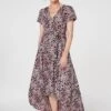 Animal Print Wrap Front Maxi Dress -Hallmark Style D167918 MULTI PINK 1