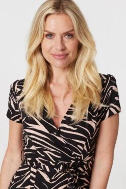 Printed High Low Maxi Dress -Hallmark Style D168116 MULTI BLACK 3