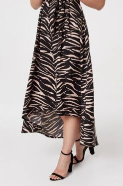 Printed High Low Maxi Dress -Hallmark Style D168116 MULTI BLACK 5