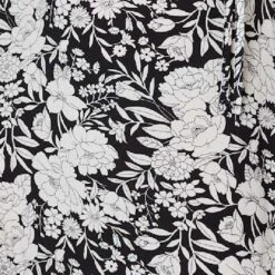 Floral 1/2 Sleeve Midi Wrap Dress -Hallmark Style D168368 BLACK AND WHITE swatch