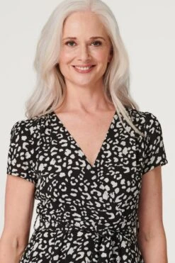 Animal Print High Low Maxi Dress -Hallmark Style D168416 BLACK 4