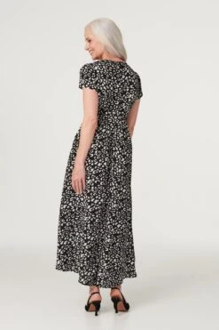 Animal Print High Low Maxi Dress -Hallmark Style D168416 BLACK 5