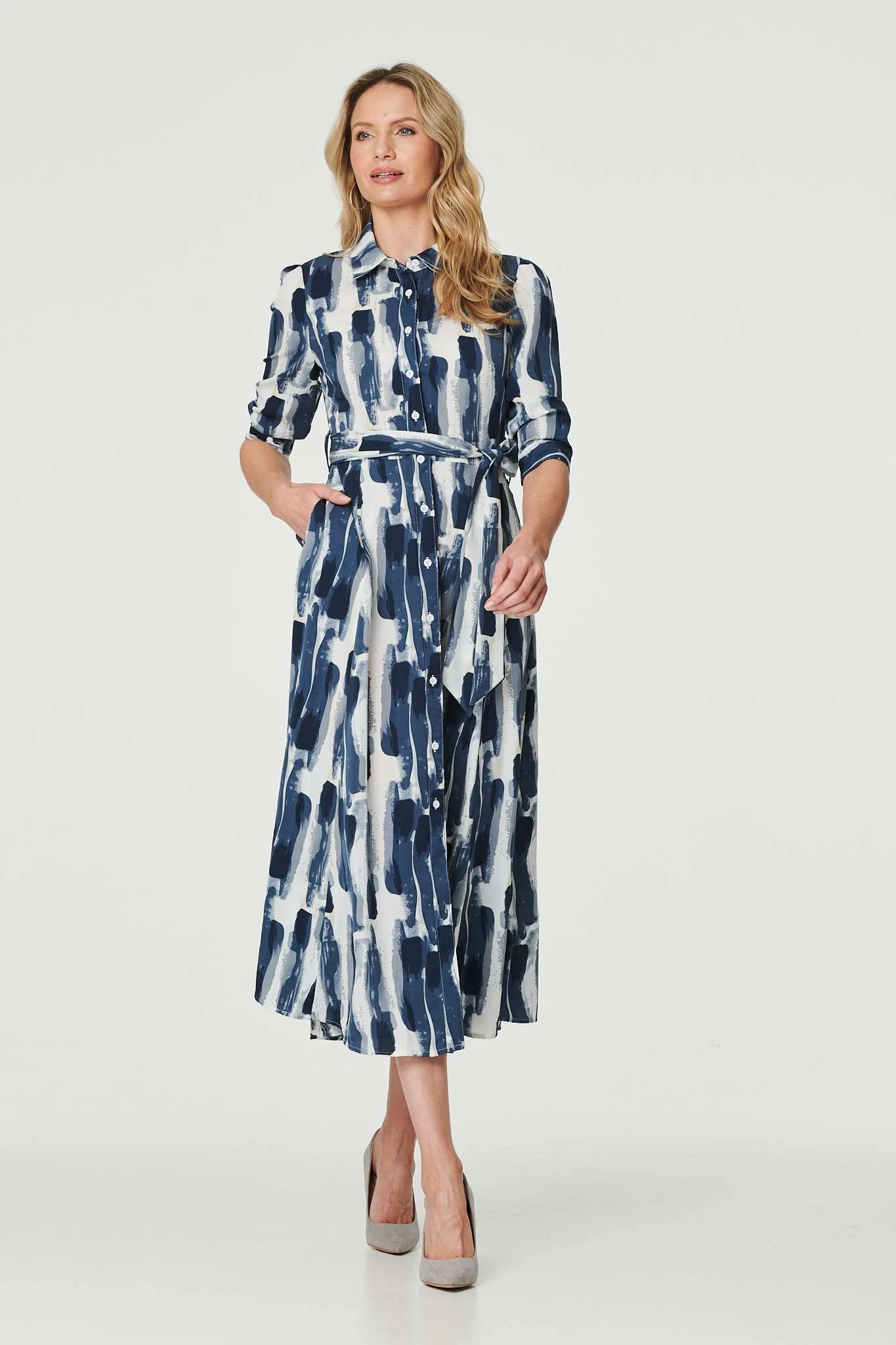 Printed Tailored Midi Shirt Dress 8 Printed Tailored Midi Shirt Dress - Image 6