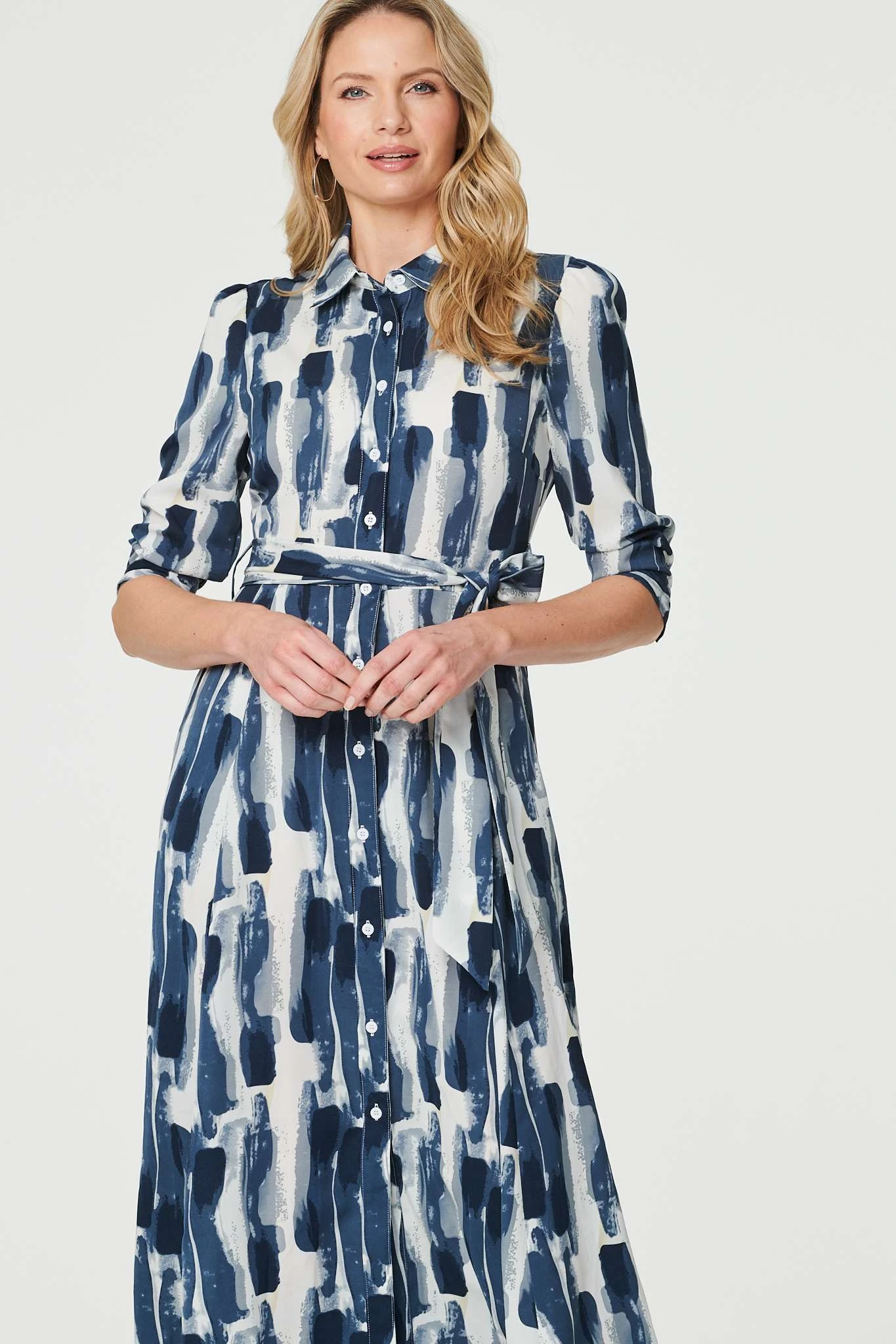 Printed Tailored Midi Shirt Dress 4 Printed Tailored Midi Shirt Dress - Image 2
