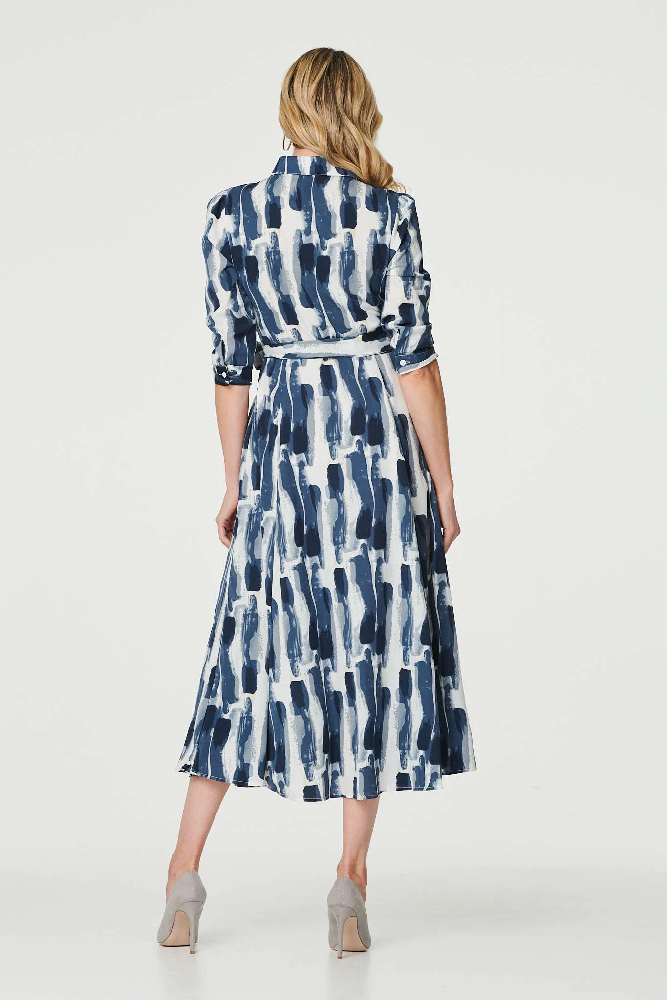 Printed Tailored Midi Shirt Dress 5 Printed Tailored Midi Shirt Dress - Image 3