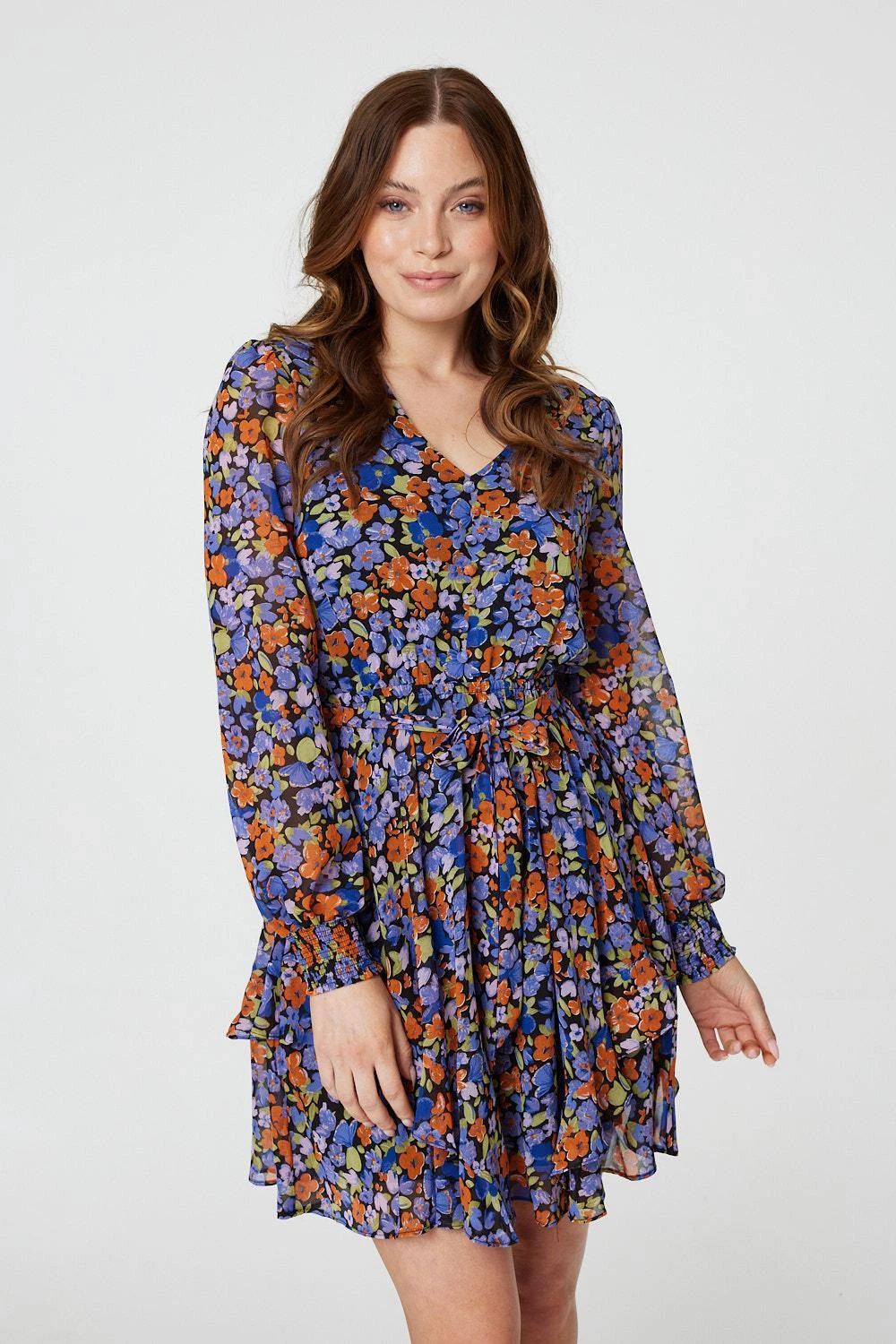 Floral Layered Hem Short Dress 3 Floral Layered Hem Short Dress