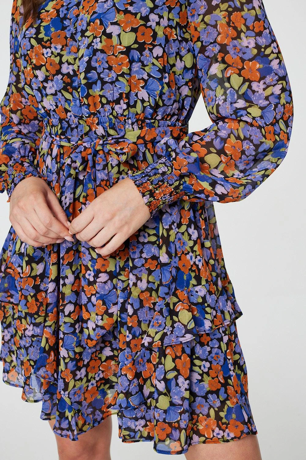 Floral Layered Hem Short Dress 7 Floral Layered Hem Short Dress - Image 5