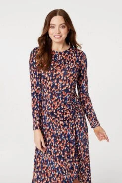 Printed Hanky Hem Midi Dress -Hallmark Style D168981 MULTI BLUE 4