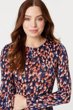 Printed Hanky Hem Midi Dress -Hallmark Style D168981 MULTI BLUE 5