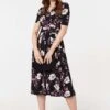 Floral 1/2 Sleeved Midi Dress