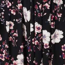 Floral 1/2 Sleeved Midi Dress -Hallmark Style D169249 MULTI BLACK swatch