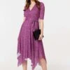 Animal Print Tie Waist Midi Dress -Hallmark Style D169264 PINK 1