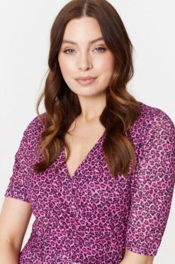 Animal Print Tie Waist Midi Dress 16 Animal Print Tie Waist Midi Dress -Hallmark Style D169264 PINK 5