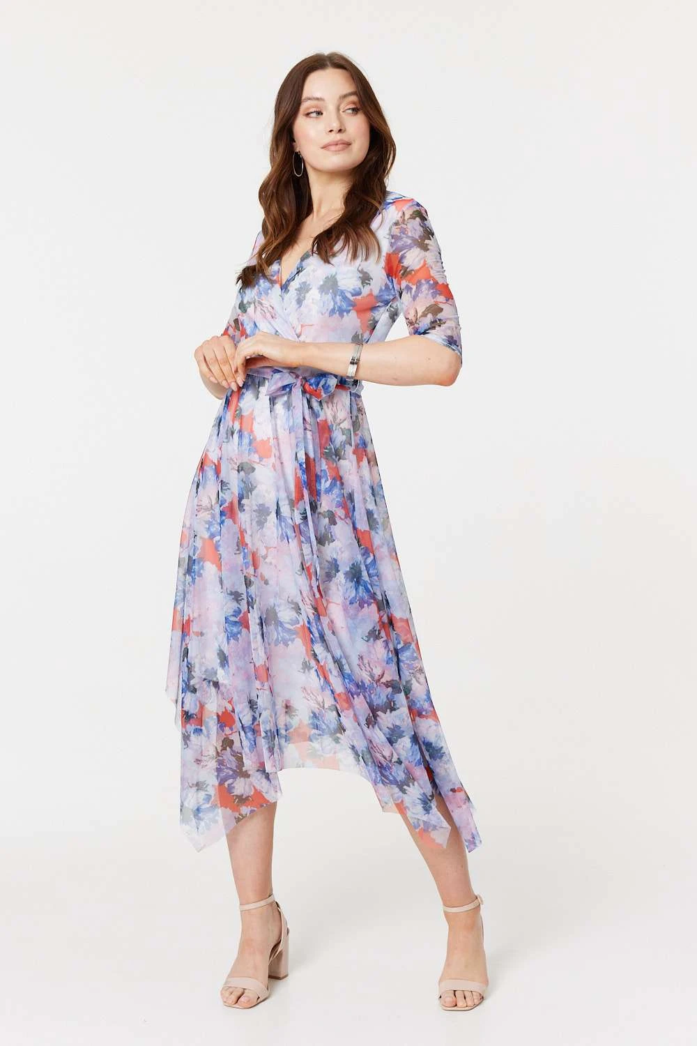 Floral Semi Sheer Layered Midi Dress 9 Floral Semi Sheer Layered Midi Dress - Image 7