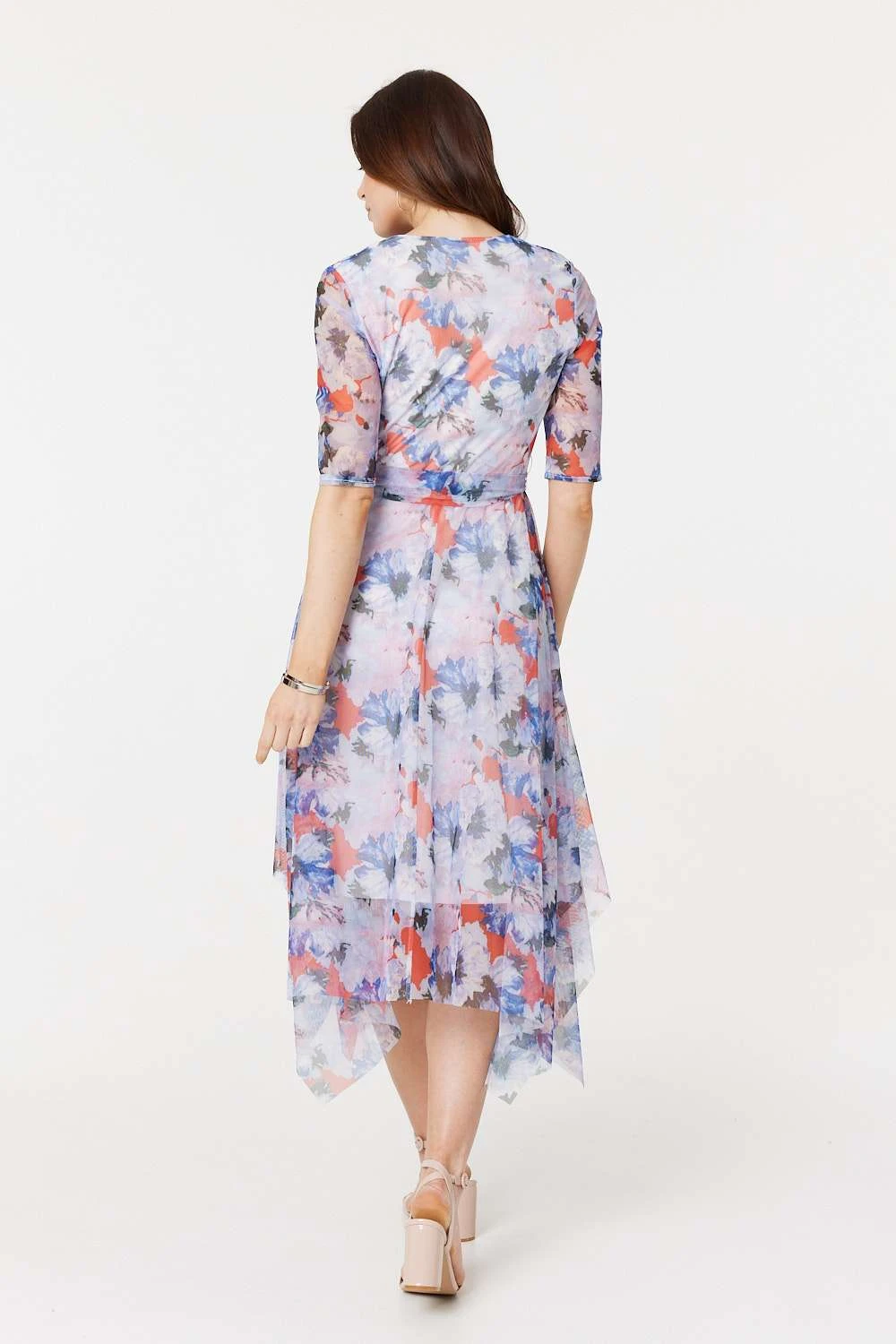Floral Semi Sheer Layered Midi Dress 5 Floral Semi Sheer Layered Midi Dress - Image 3