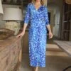 Animal Print 3/4 Sleeve Midi Wrap Dress -Hallmark Style D169346 1 2f9344e6 2003 48f3 b450 434cd44f42f5