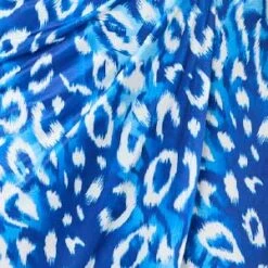 Animal Print 3/4 Sleeve Midi Wrap Dress -Hallmark Style D169346 BLUE swatch