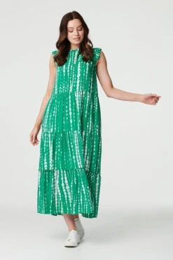 Tie Dye Sleeveless Maxi Dress 16 Tie Dye Sleeveless Maxi Dress -Hallmark Style D169775 GREEN 2