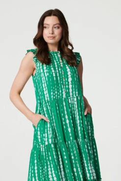 Tie Dye Sleeveless Maxi Dress 12 Tie Dye Sleeveless Maxi Dress -Hallmark Style D169775 GREEN 4