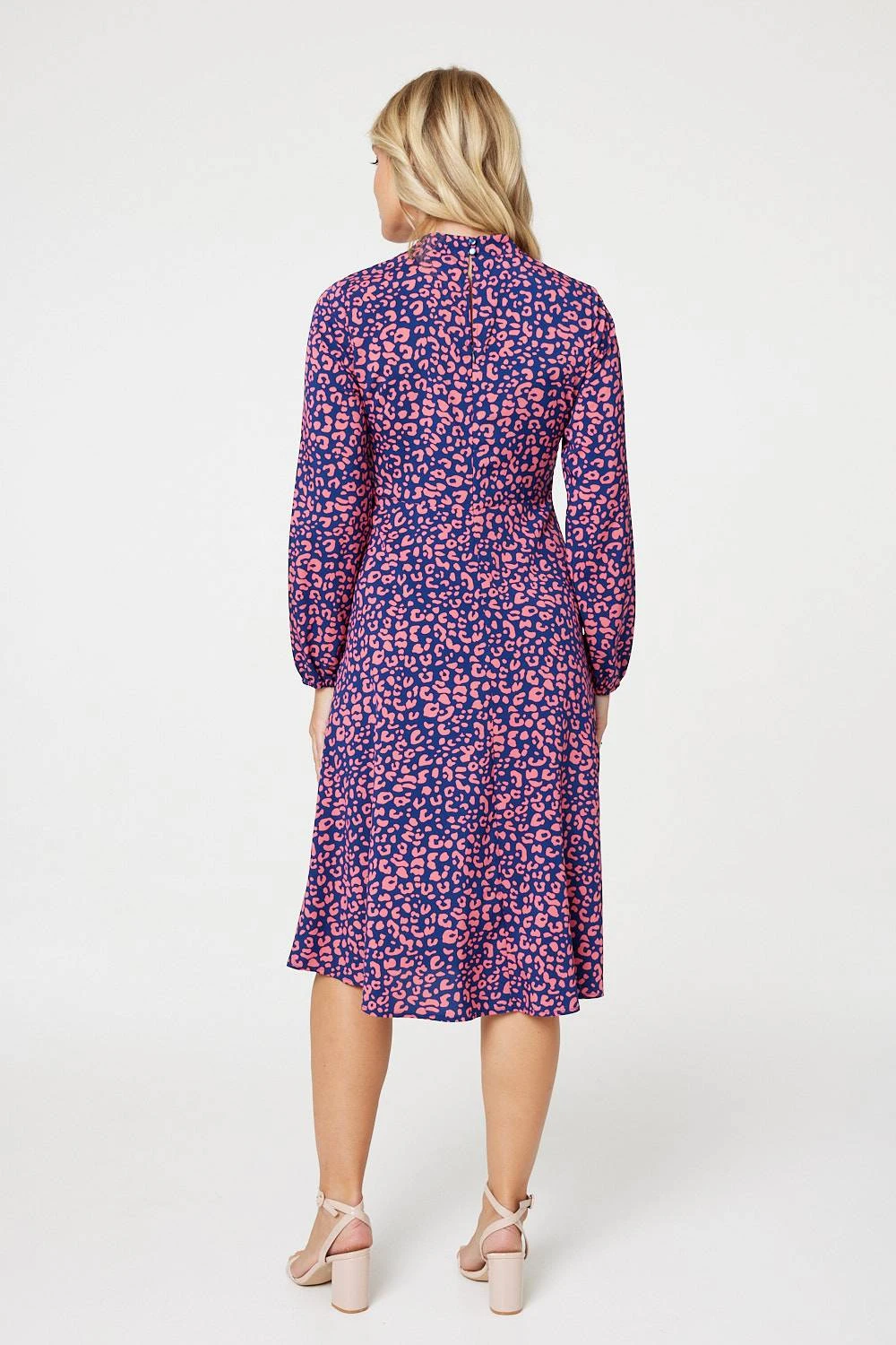 Leopard Print High Neck Tea Dress 6 Leopard Print High Neck Tea Dress - Image 4