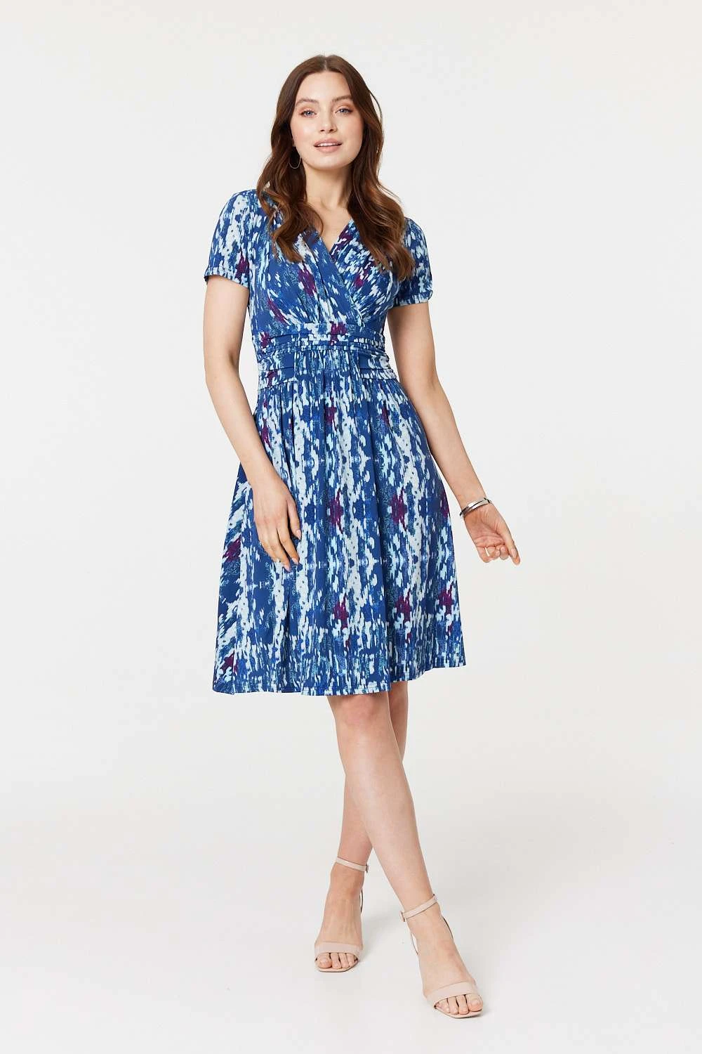 Tie Dye Faux Wrap Short Dress 3 Tie Dye Faux Wrap Short Dress