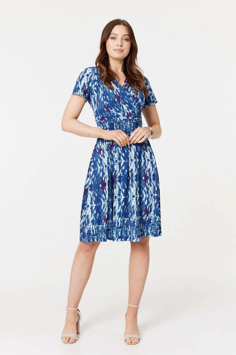 Tie Dye Faux Wrap Short Dress 8 Tie Dye Faux Wrap Short Dress - Image 6