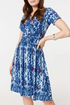 Tie Dye Faux Wrap Short Dress 12 Tie Dye Faux Wrap Short Dress -Hallmark Style D169988 MULTI BLUE 5 c18ebde8 5ced 4ea6 97fa 4535ccffc3ca