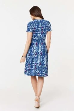 Tie Dye Faux Wrap Short Dress 11 Tie Dye Faux Wrap Short Dress -Hallmark Style D169988 MULTI BLUE 6 1c740329 116f 440f ac81 5fa07d885f93