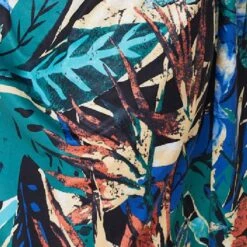 Leaf Print Knee Length Wrap Dress -Hallmark Style D169990 MULTI GREEN swatch