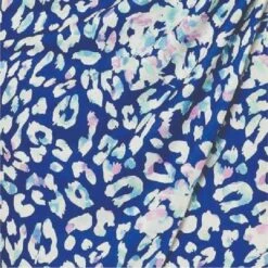 Animal Print Ruched Short Wrap Dress -Hallmark Style D170315 MULTI BLUE swatch