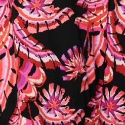 Printed Angel Sleeve Midi Dress -Hallmark Style D170425 BLACK swatch